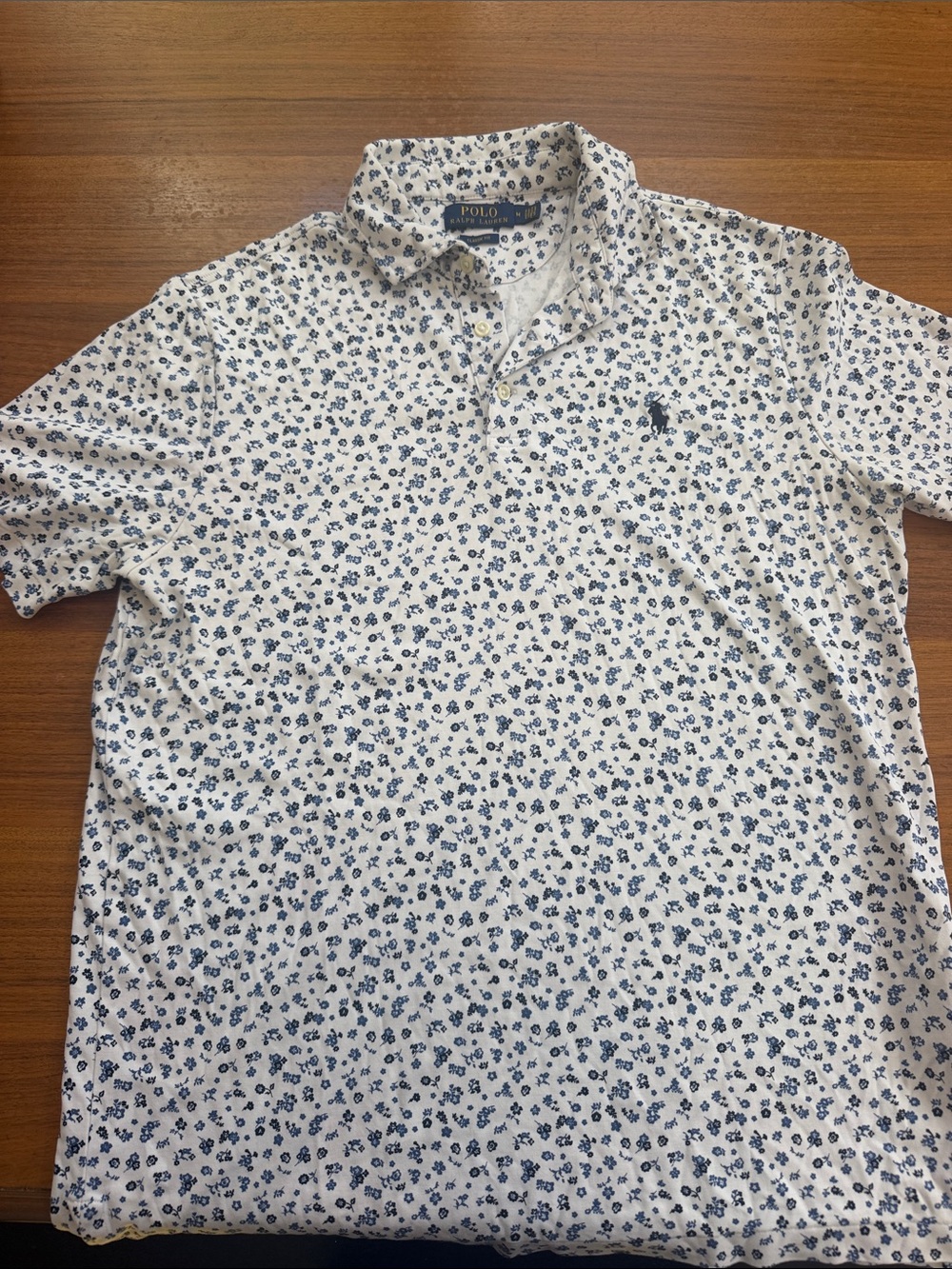 Polo by Ralph Lauren White Polo with Navy Floral Print